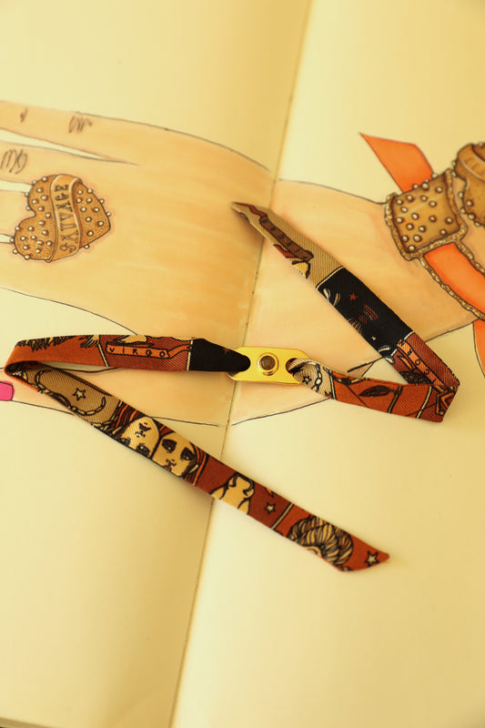 Star Ornament Set + 4cm Ribbon Brown Earth