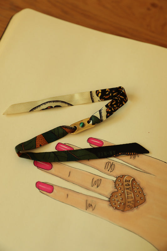 Star Ornament Set + 4cm Ribbon Brown Earth