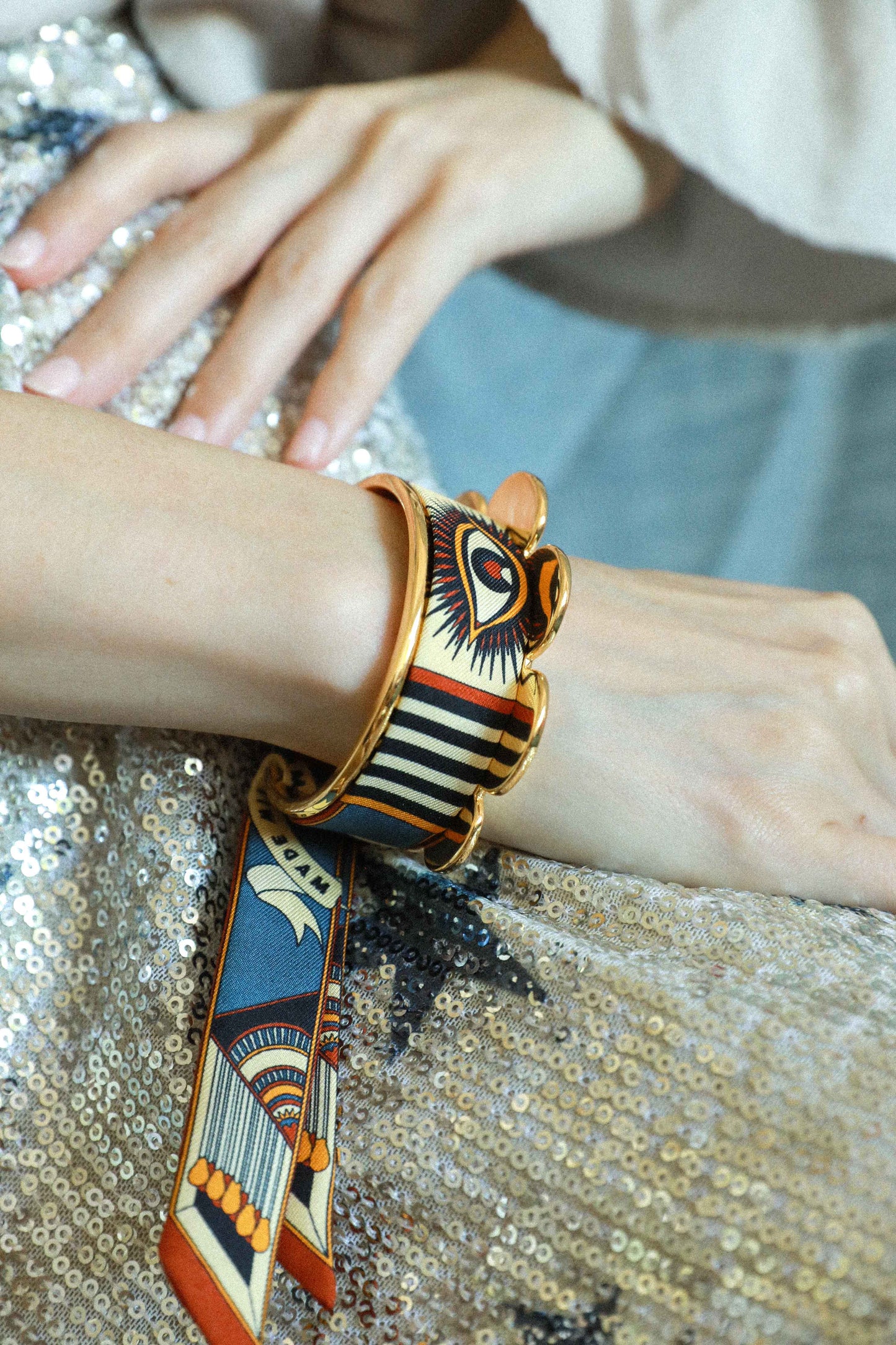 The Perfect Match Pennant and Ribbon Cuff, Neutral