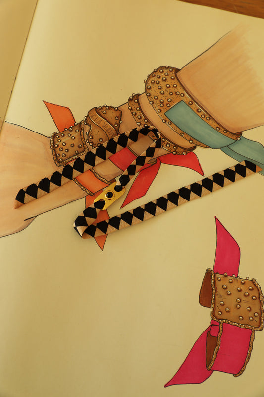 Star Ornament Set + 4cm Ribbon Brown Earth