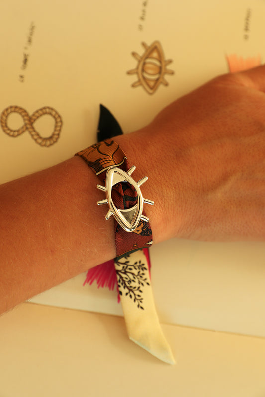 Star Ornament Set + 4cm Ribbon Brown Earth