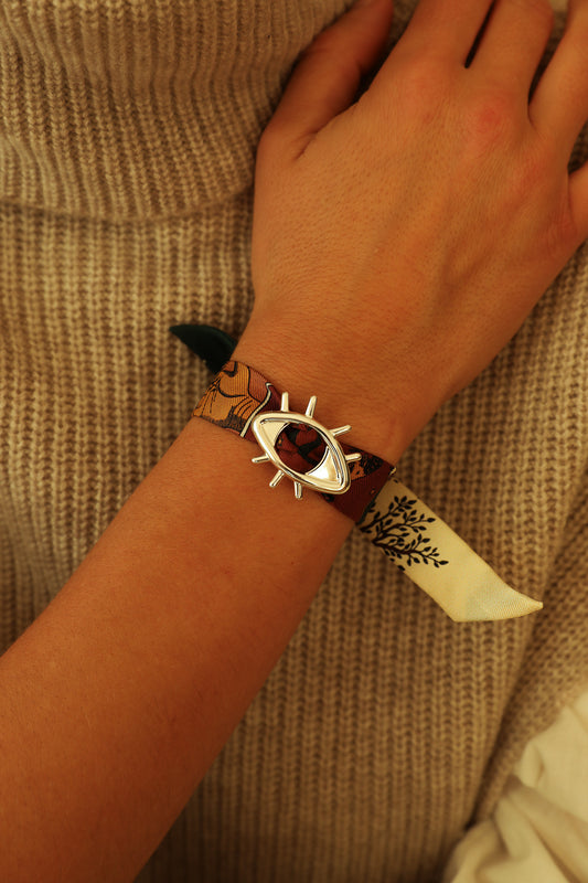 Star Ornament Set + 4cm Ribbon Brown Earth