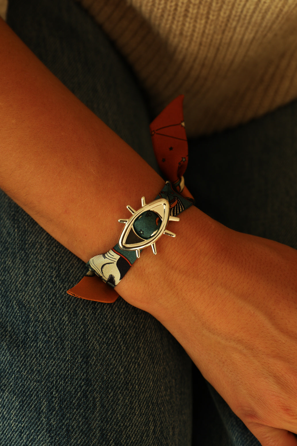 Star Ornament Set + 4cm Ribbon Brown Earth