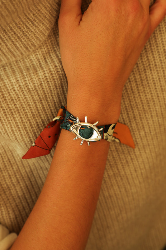 Star Ornament Set + 4cm Ribbon Brown Earth