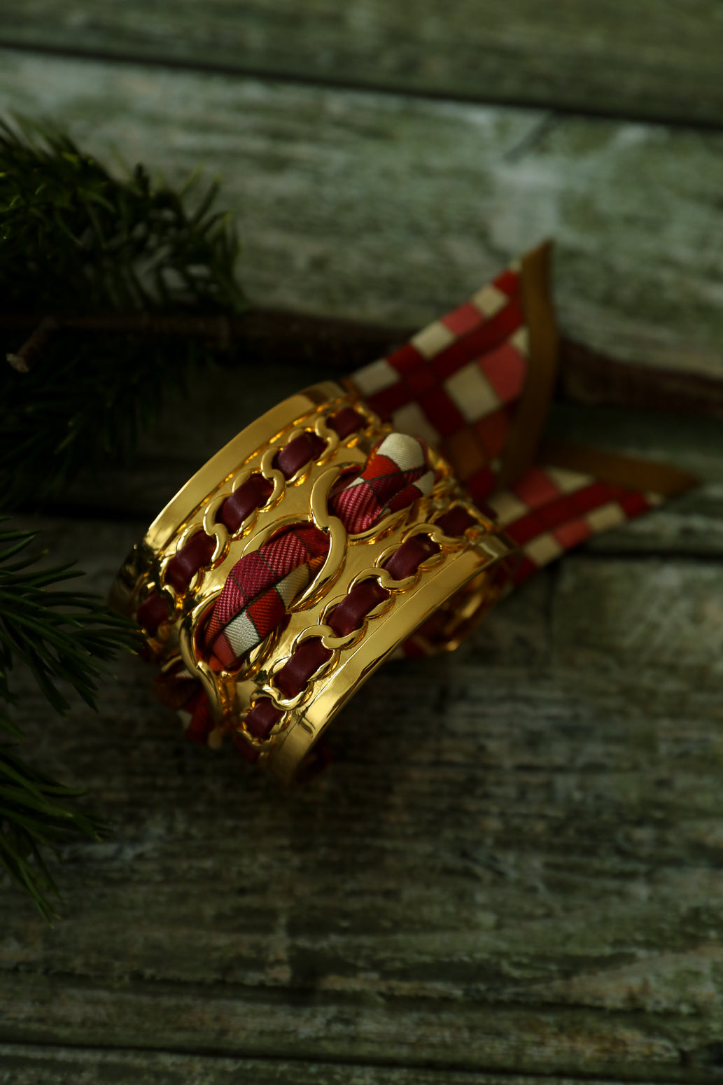 Gypsy Tales 4cm Silk Bracelet, Orange