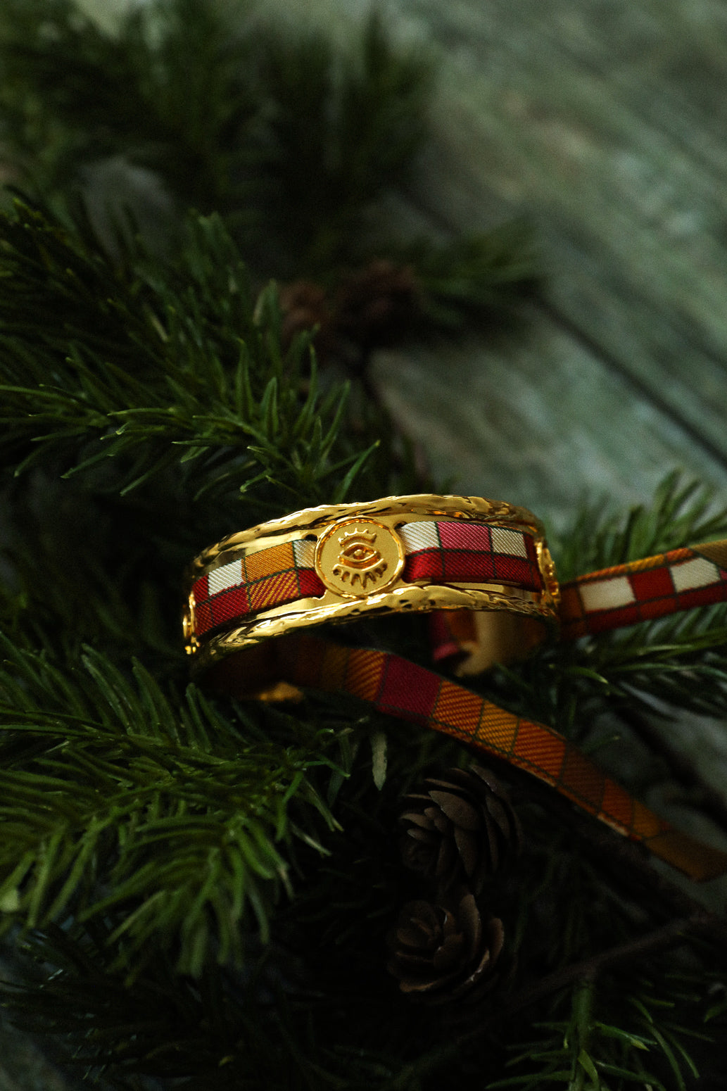 Manchette Irma et son ruban Tartan, neutre