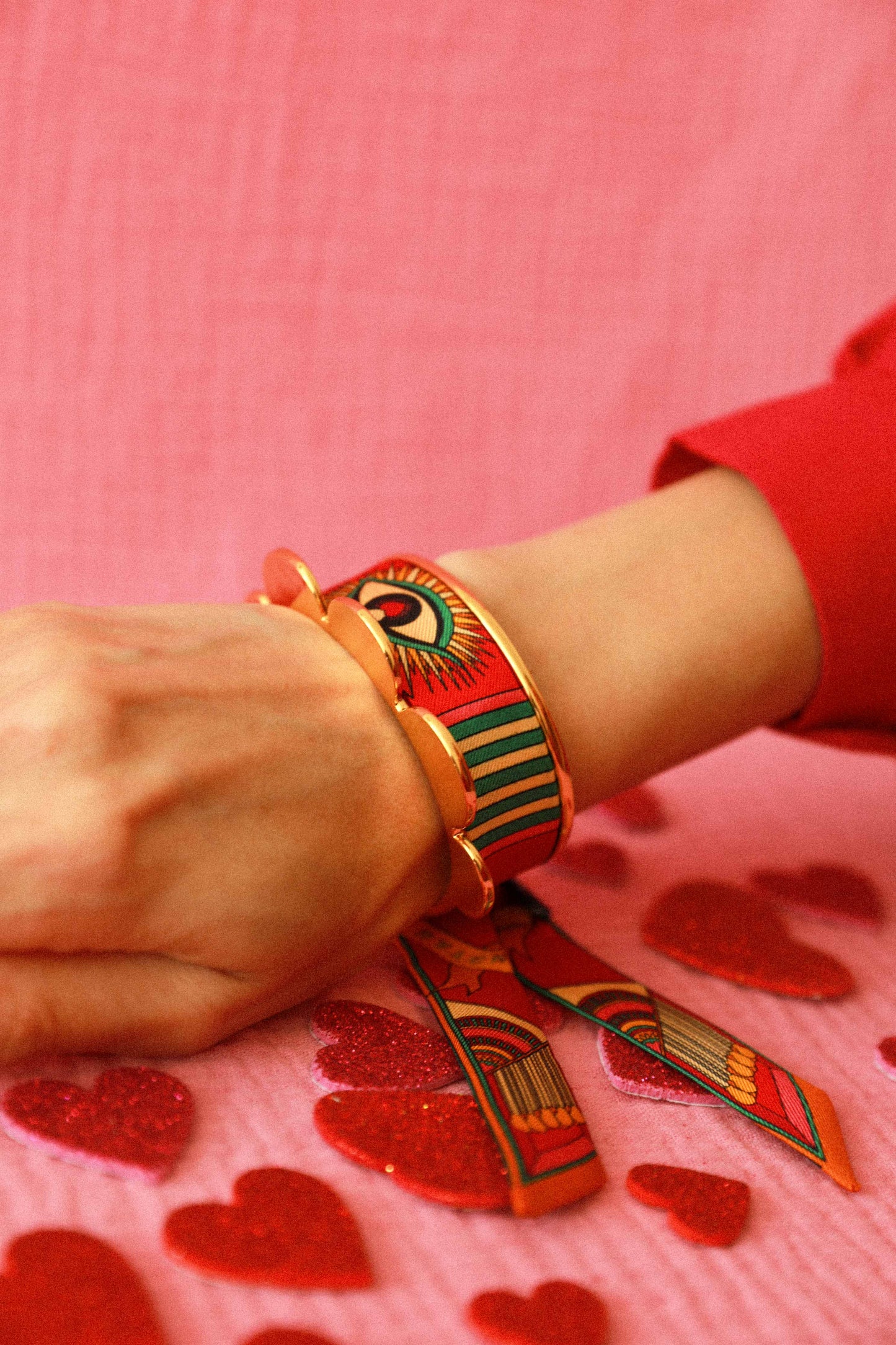 The Perfect Match Pennant and Ribbon Cuff, Colorful