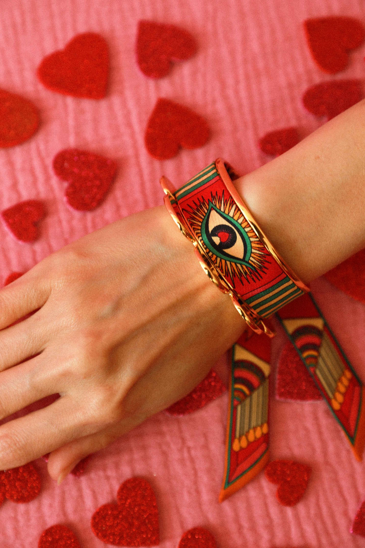 The Perfect Match Pennant and Ribbon Cuff, Colorful