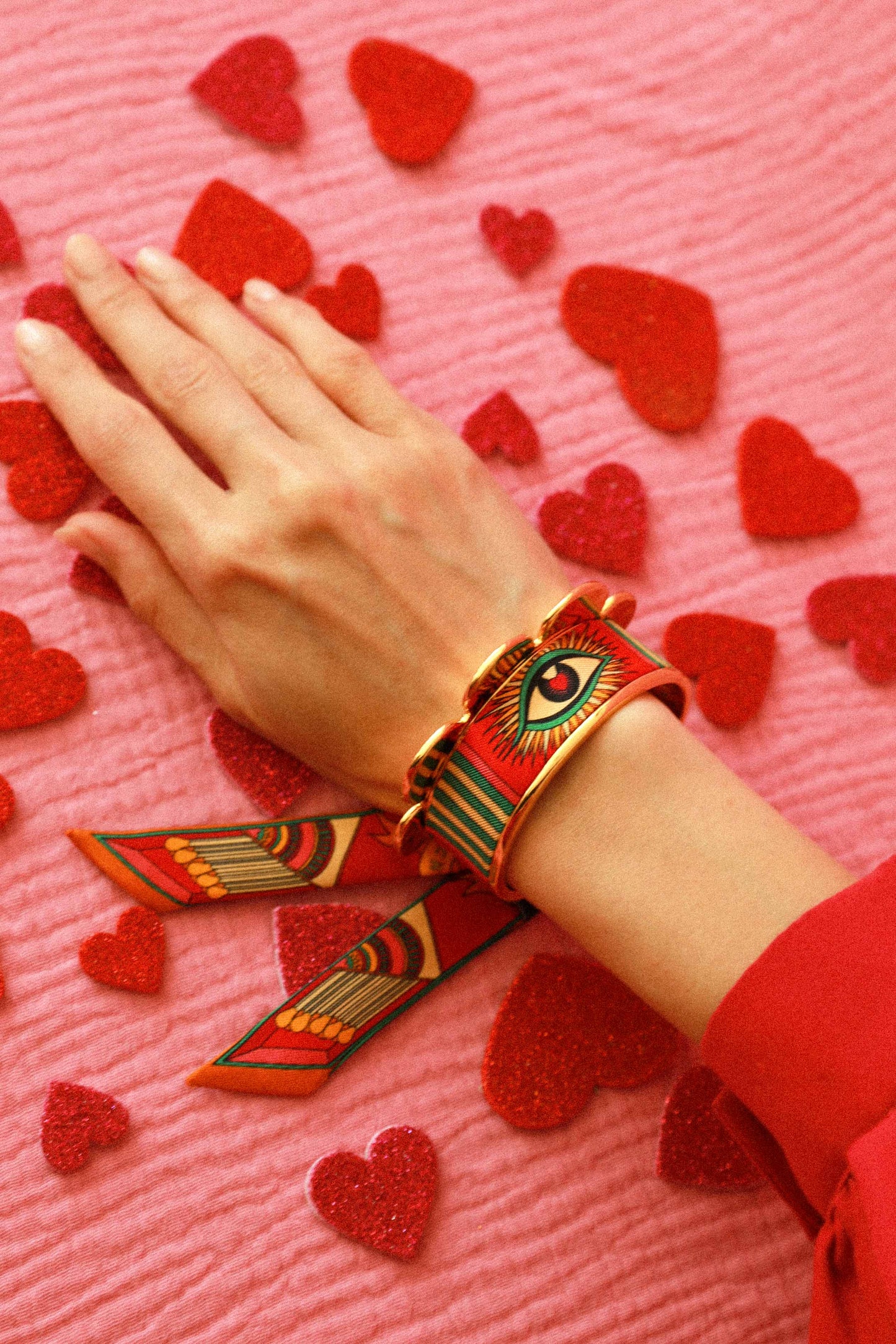The Perfect Match Pennant and Ribbon Cuff, Colorful