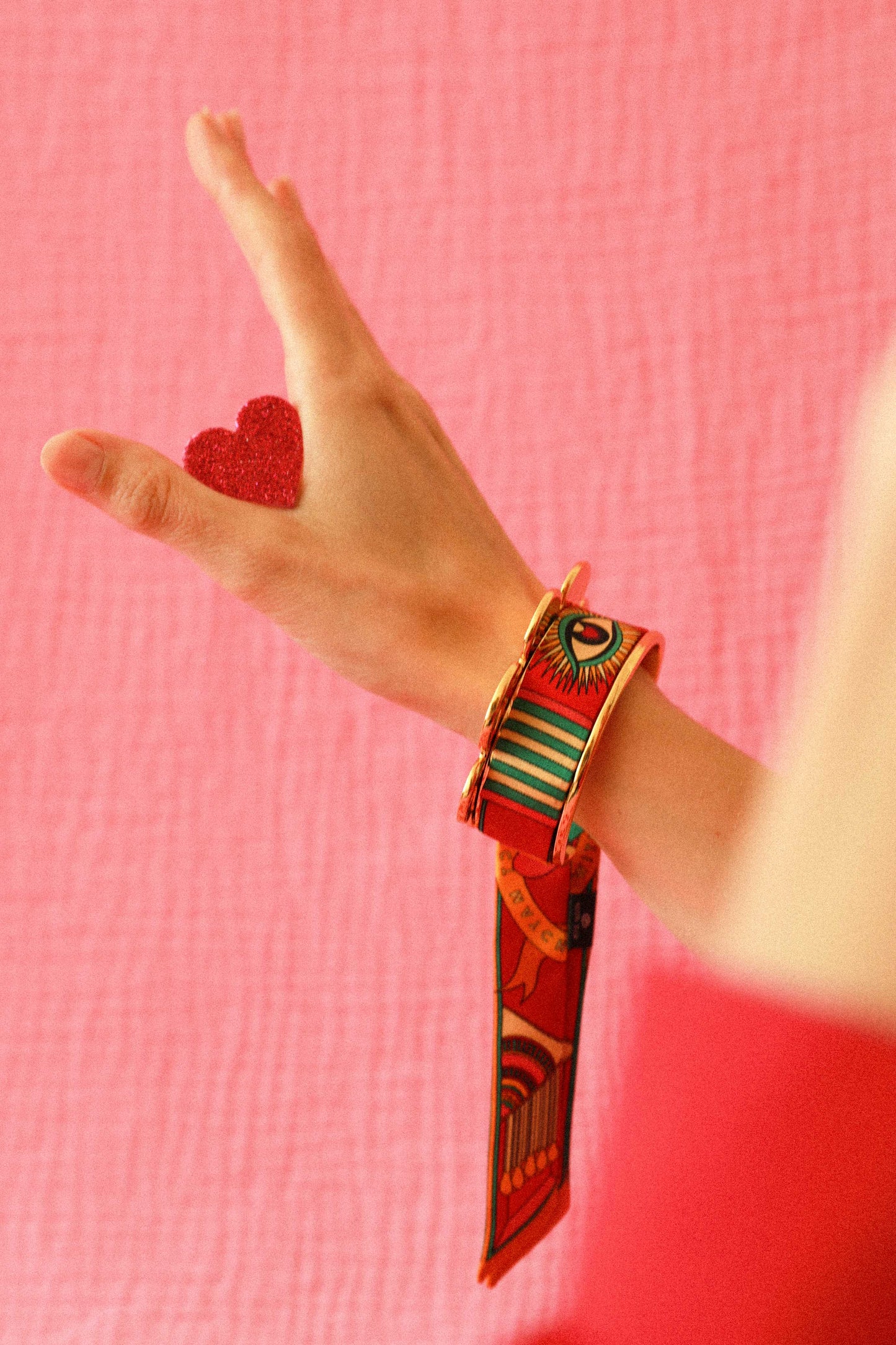 The Perfect Match Pennant and Ribbon Cuff, Colorful
