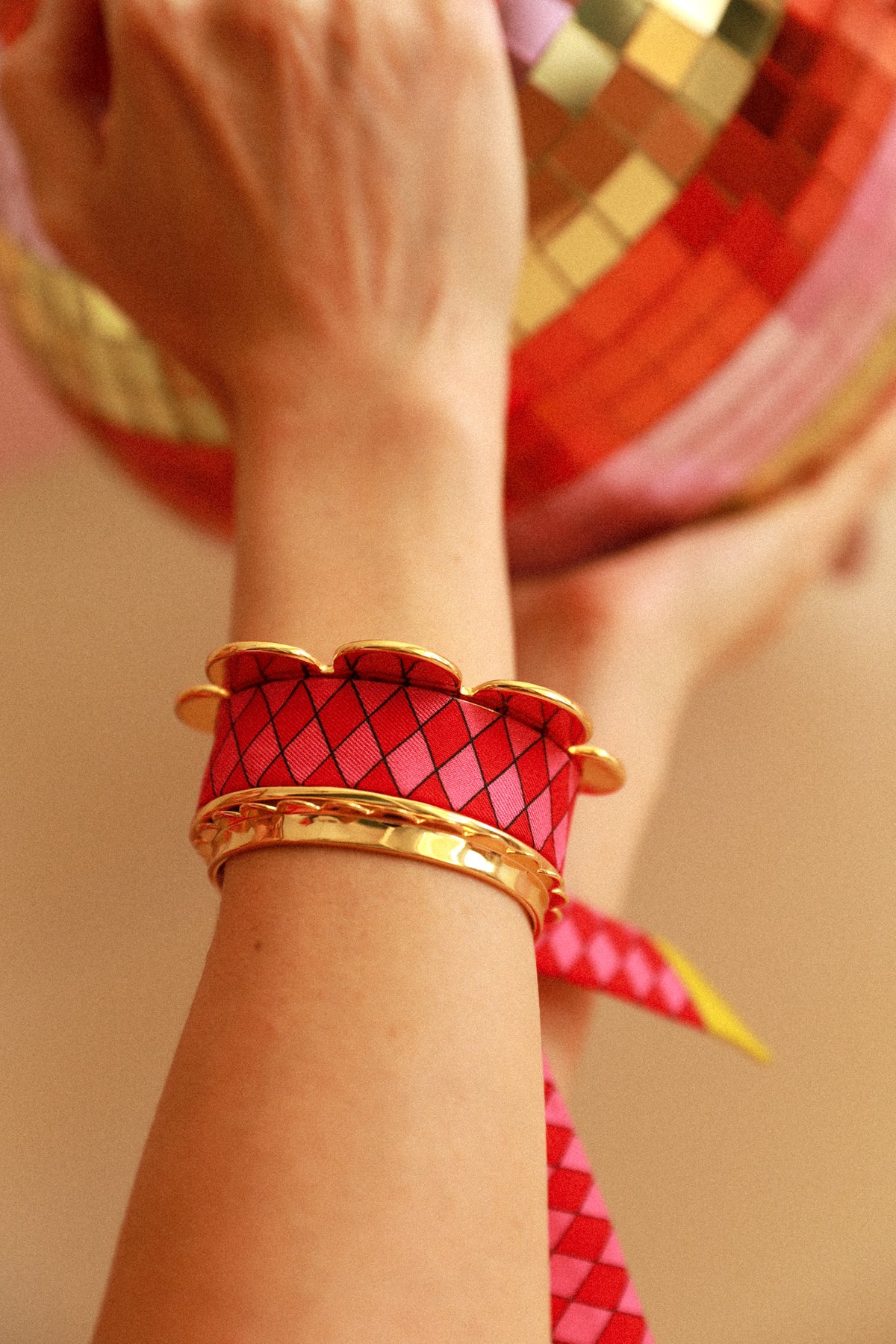 The Perfect Match Pennant and Ribbon Cuff, Colorful