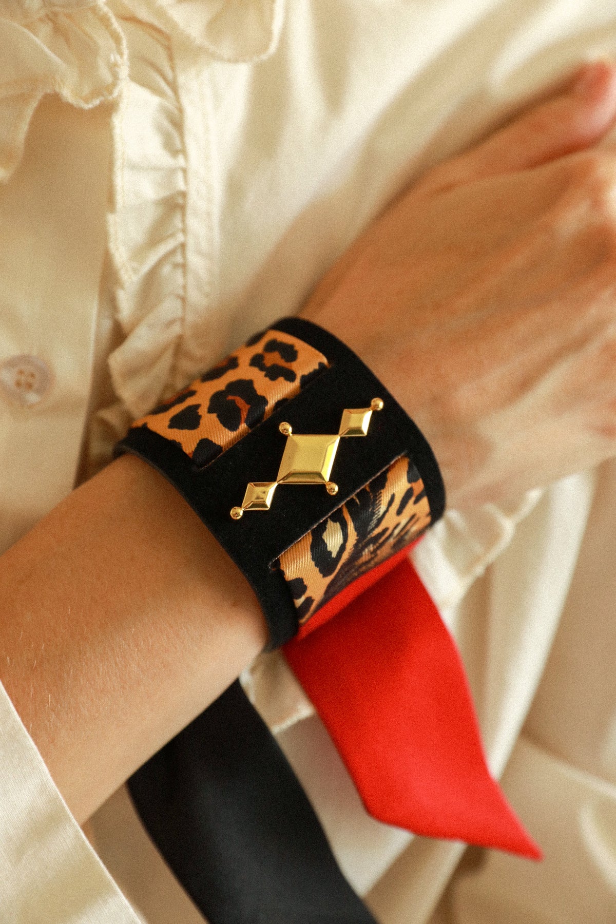 Black Circus Cuff and Gypsy Tales Ribbon, Curry