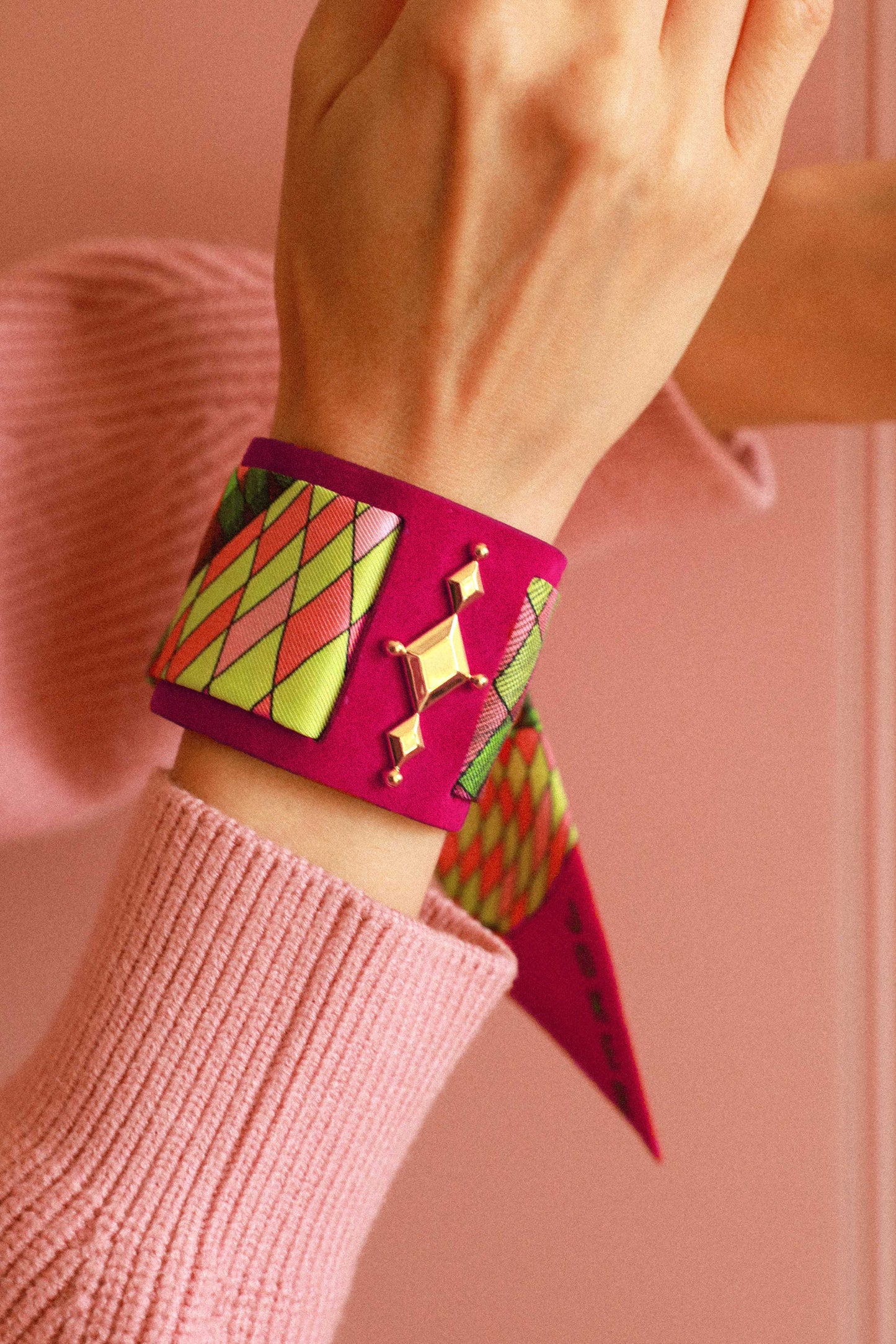 Circus cuff and Joker ribbon, colorful