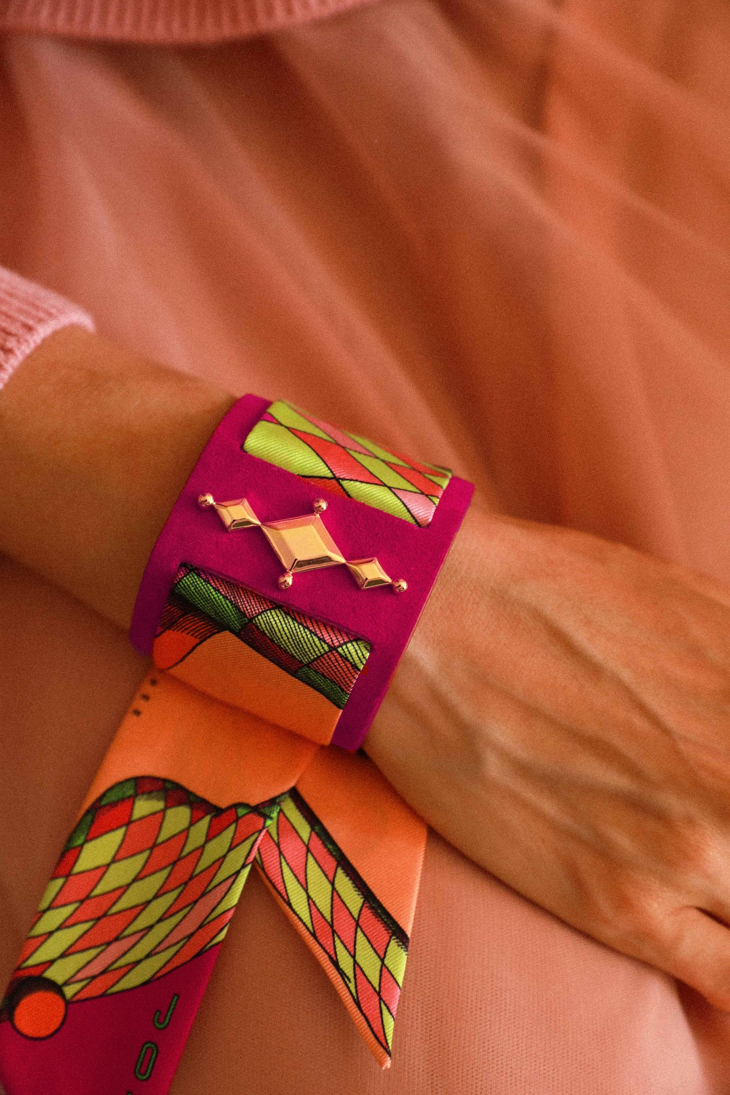 Circus cuff and Joker ribbon, colorful
