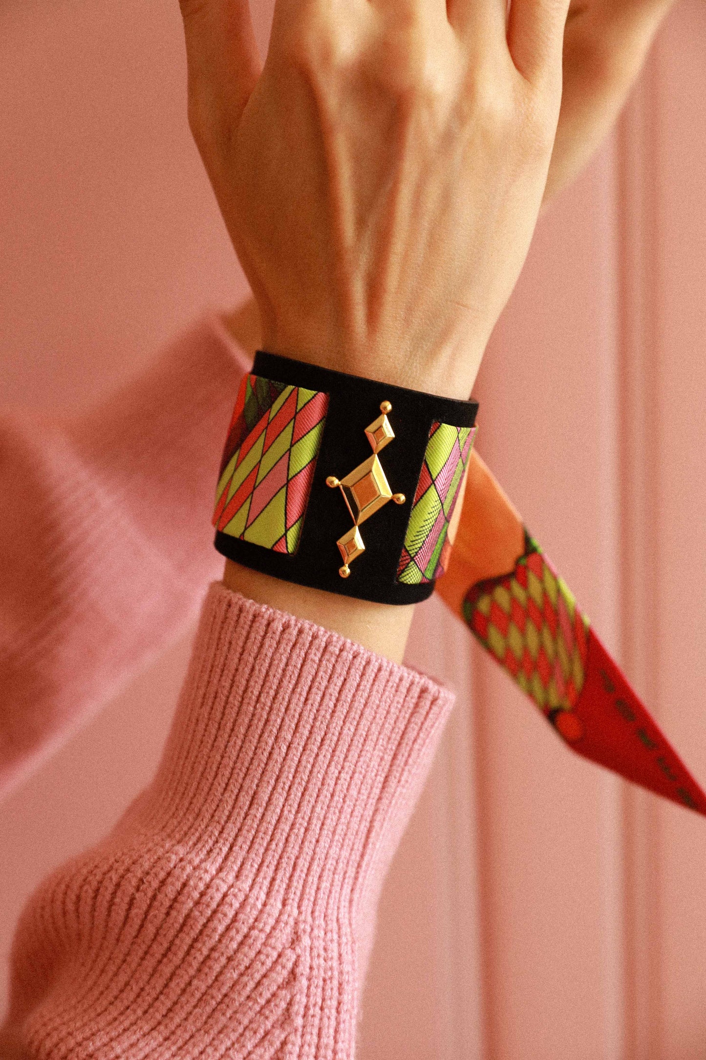 Circus cuff and Joker ribbon, colorful
