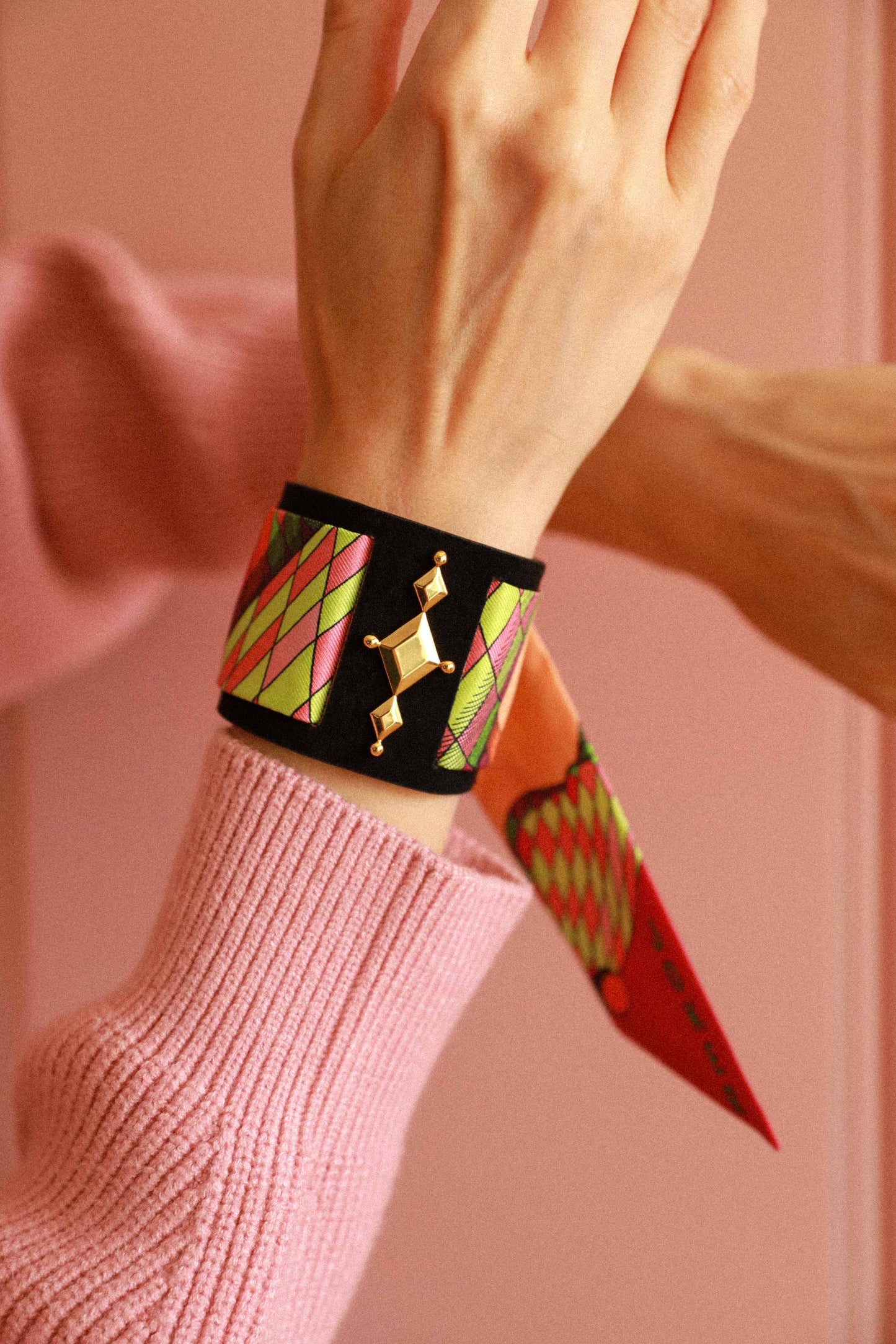Circus cuff and Joker ribbon, colorful