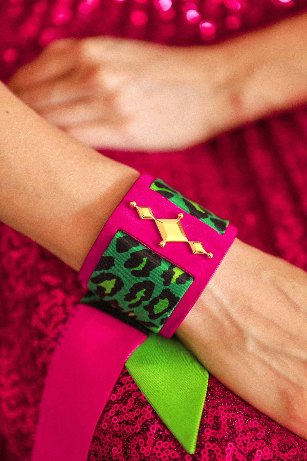 Black Circus Cuff and Gypsy Tales Ribbon, Curry