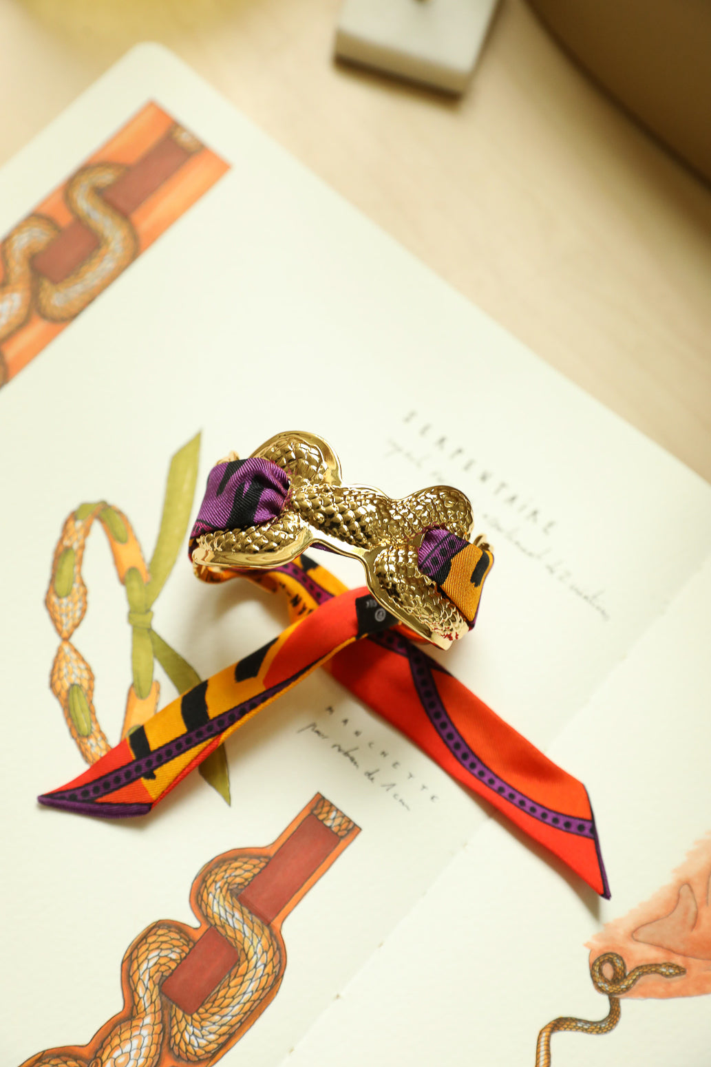 Serpentarius Cuff and Astral Map Ribbon, Neutral