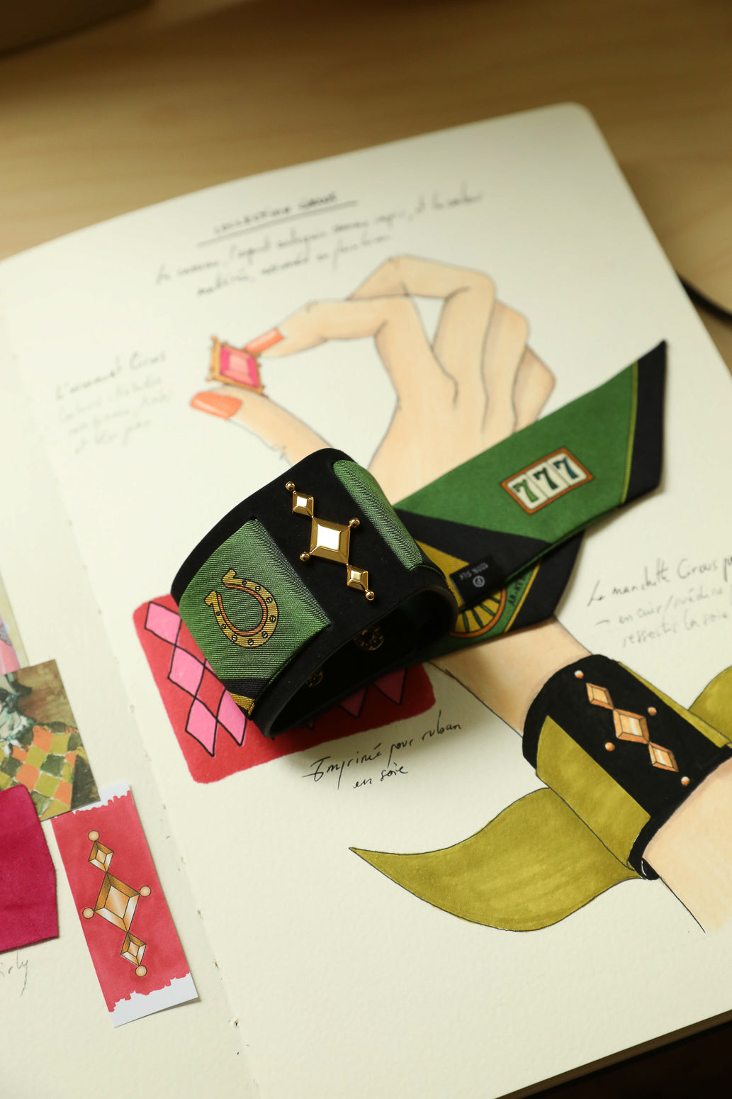 Black Circus Cuff and Gypsy Tales Ribbon, Curry