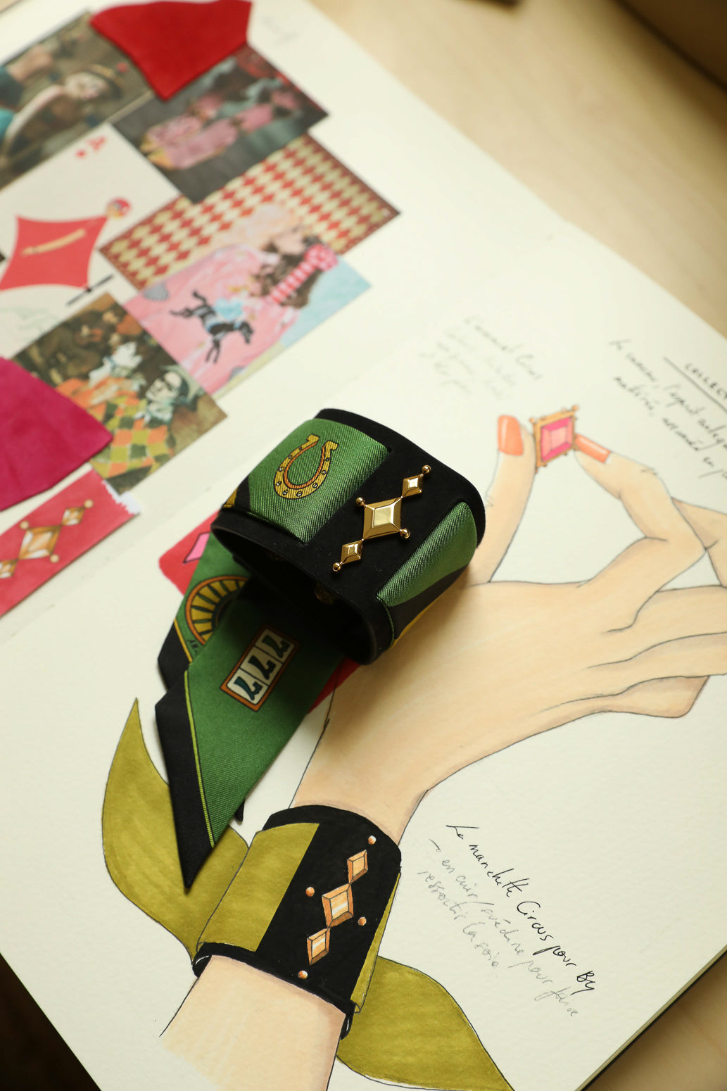 Black Circus Cuff and Gypsy Tales Ribbon, Curry
