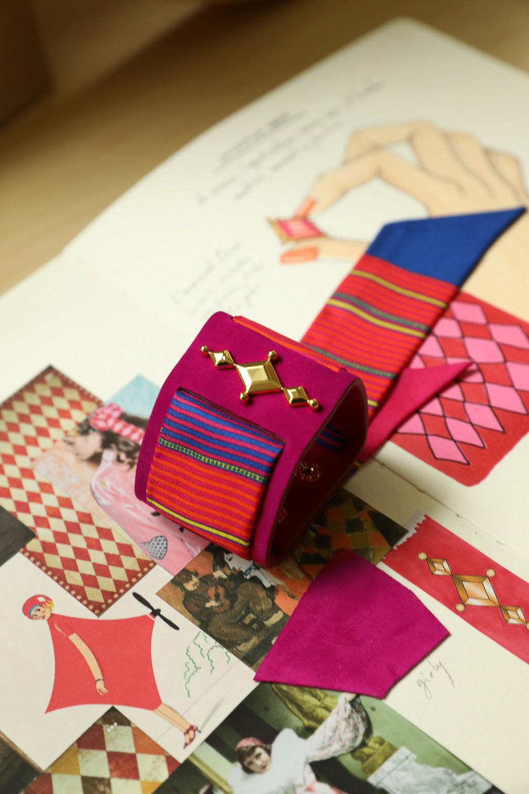 Black Circus Cuff and Gypsy Tales Ribbon, Curry