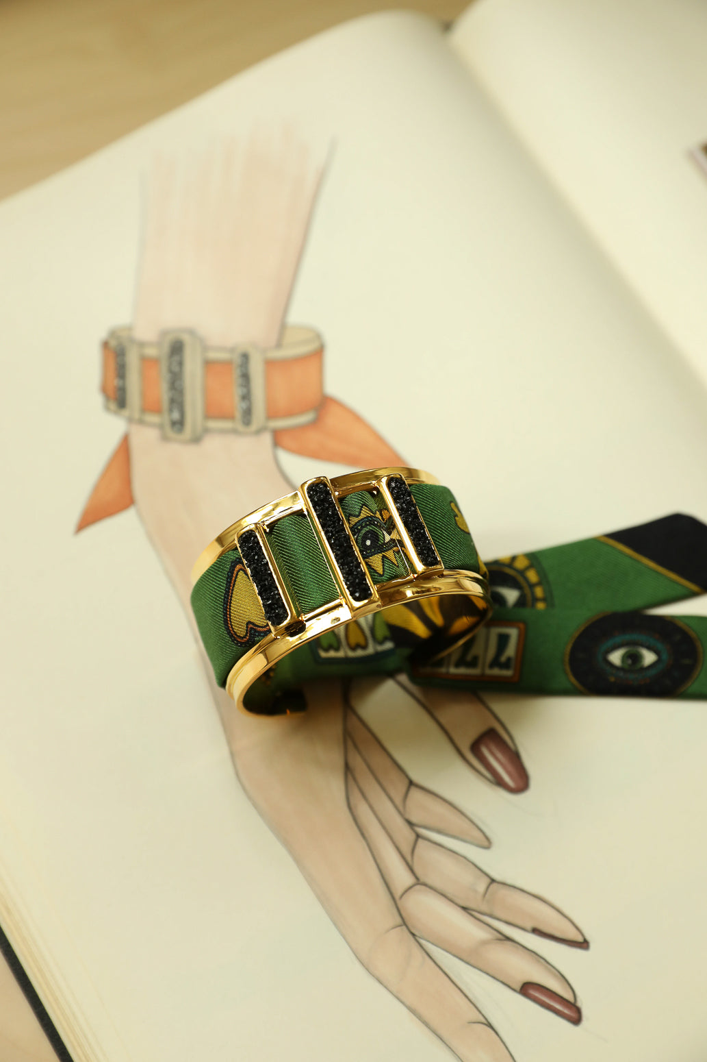 Manchette Quartz et ruban Luckyou Vert