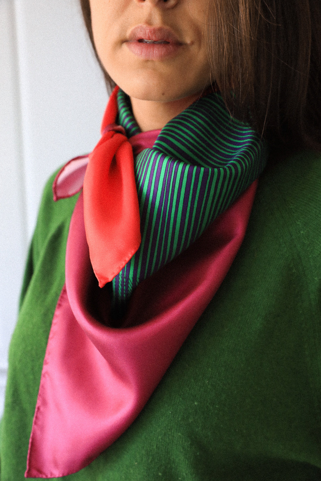 Carré 90 cm - Géométrie Variable, rouge/violet