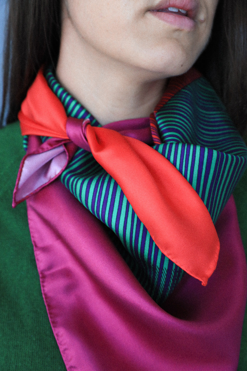 Carré 90 cm - Géométrie Variable, rouge/violet