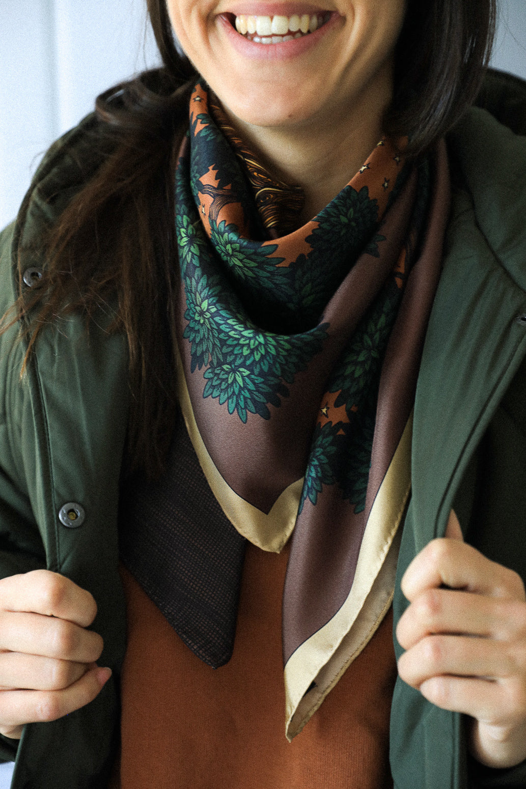 Carré 90 cm - Terre, marron