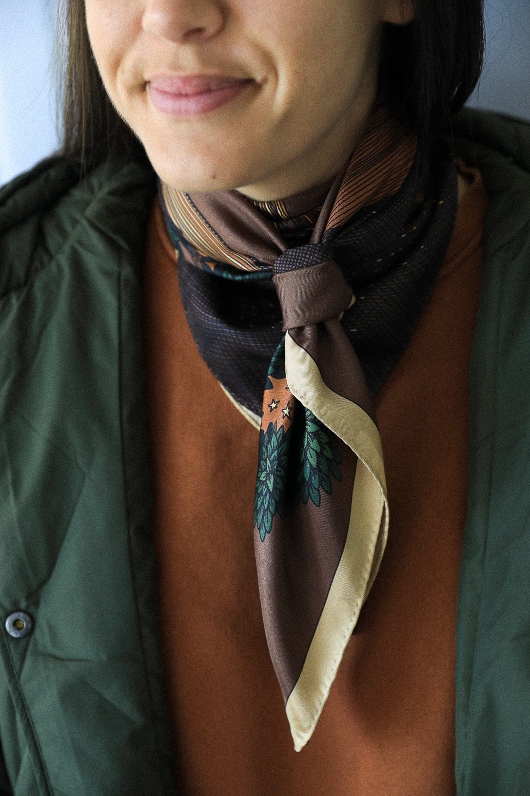 Carré 90 cm - Terre, marron