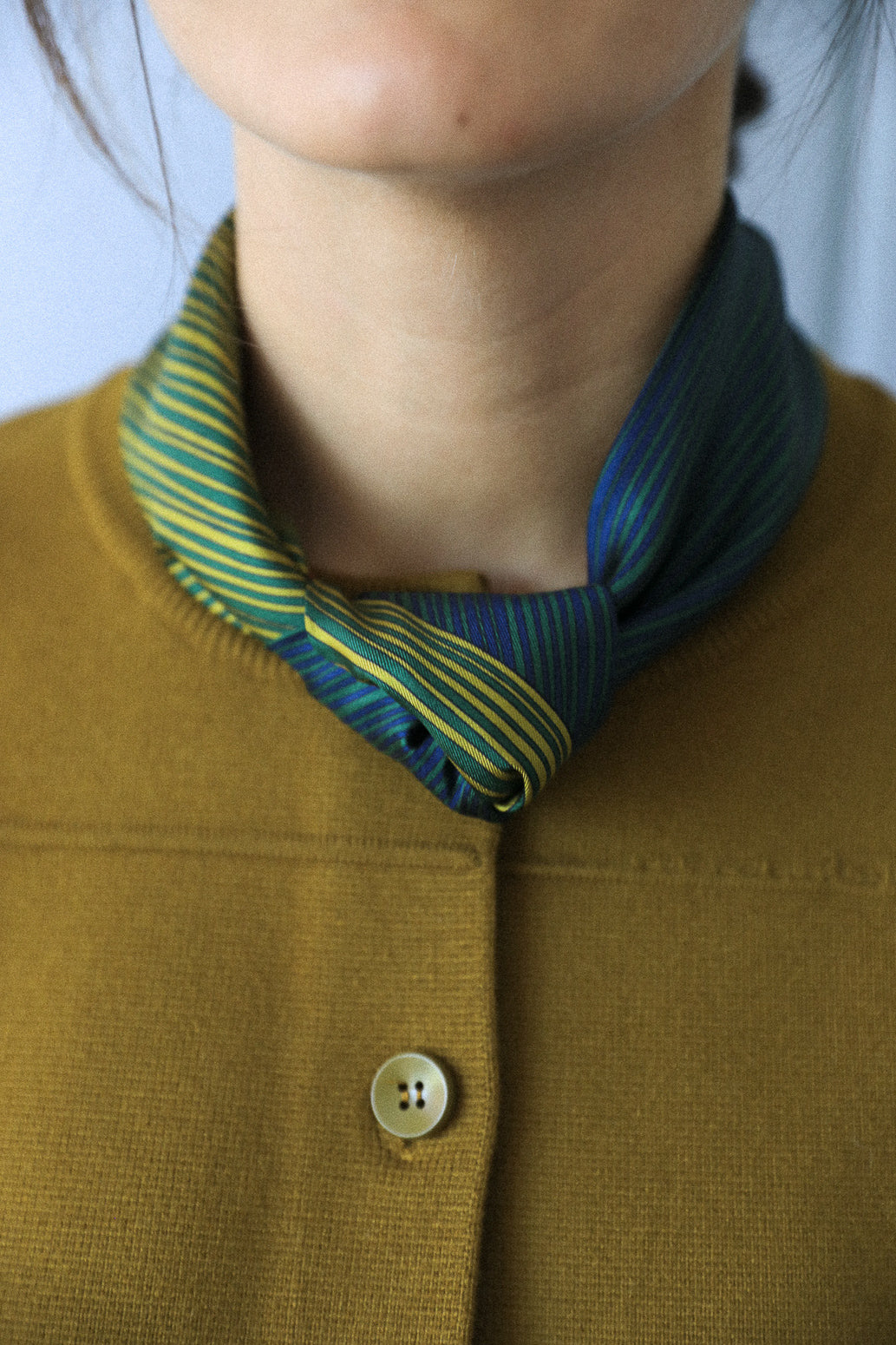 Petit carré 70 cm - Géométrie variable, marine et brique