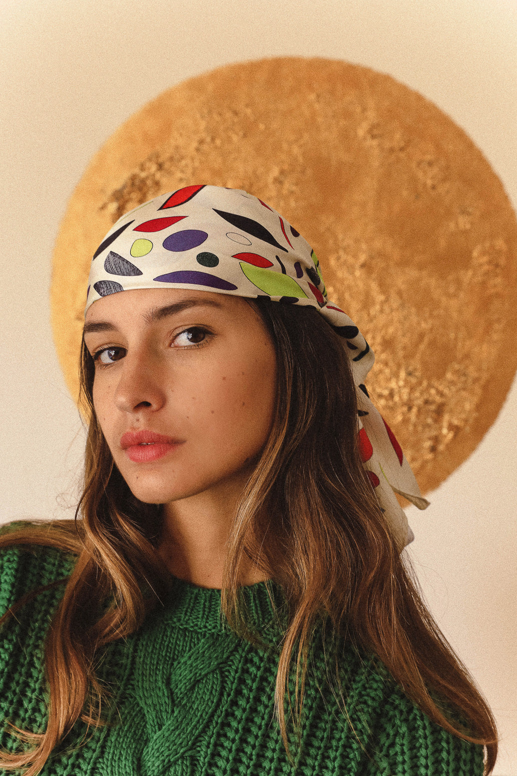 Petit carré 70 cm - Coloriage, blanc cassé