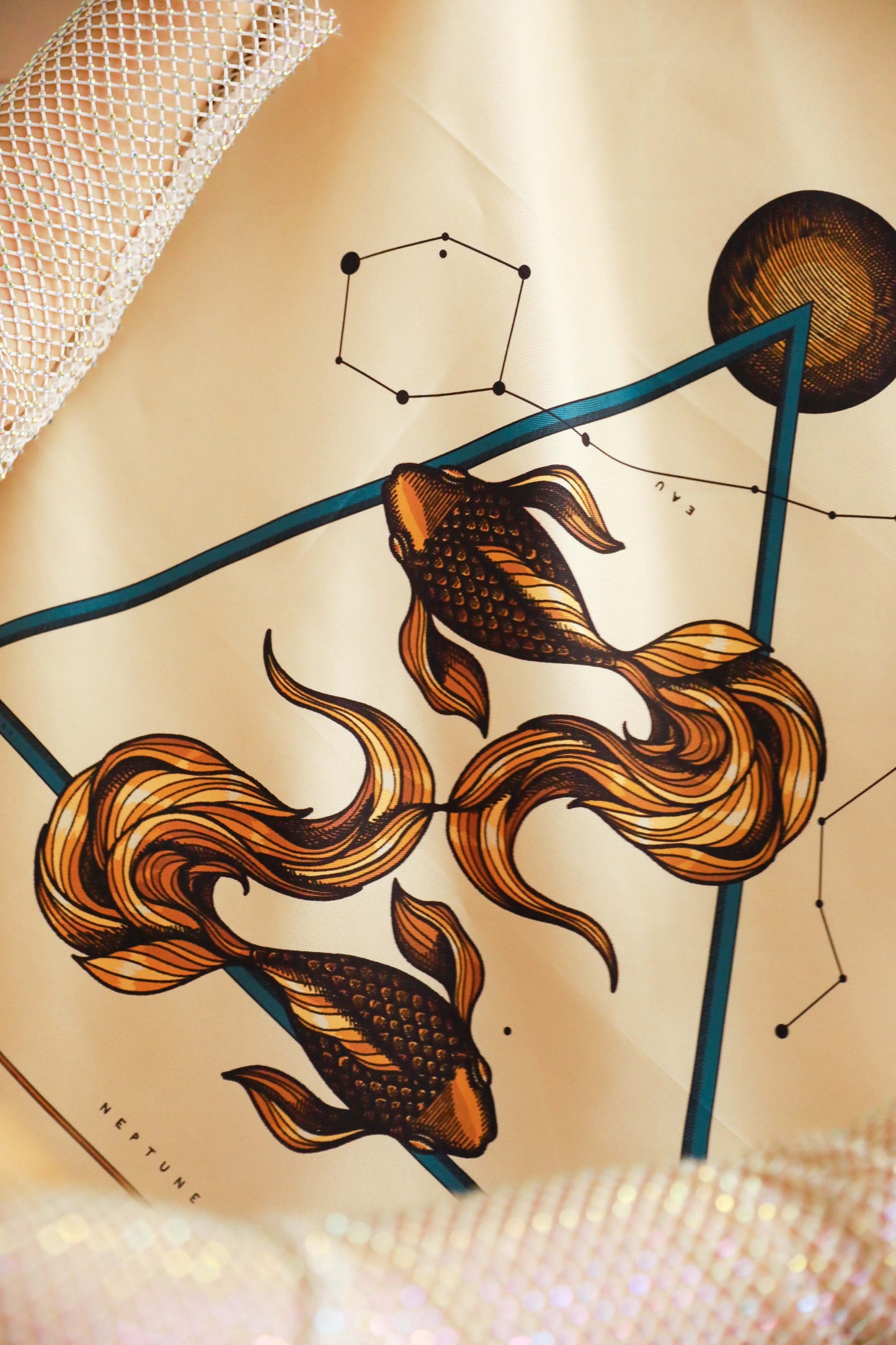 Bandana en soie 55cm - Signe Astro, Crème