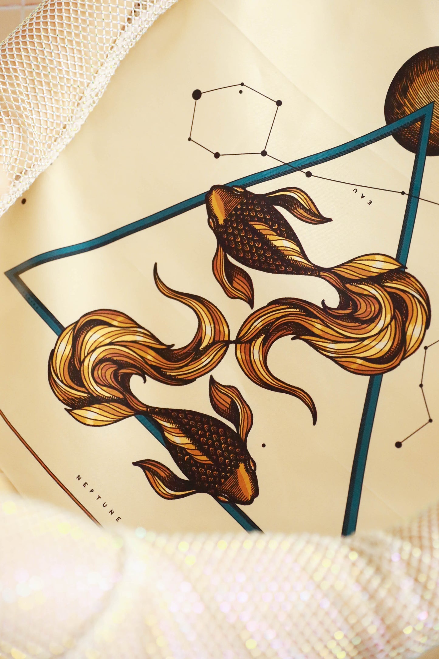 Bandana en soie 55cm - Signe Astro, Crème