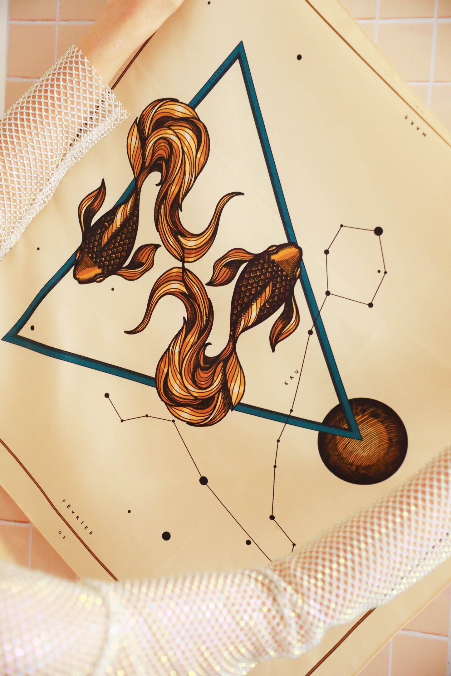 Bandana en soie 55cm - Signe Astro, Crème
