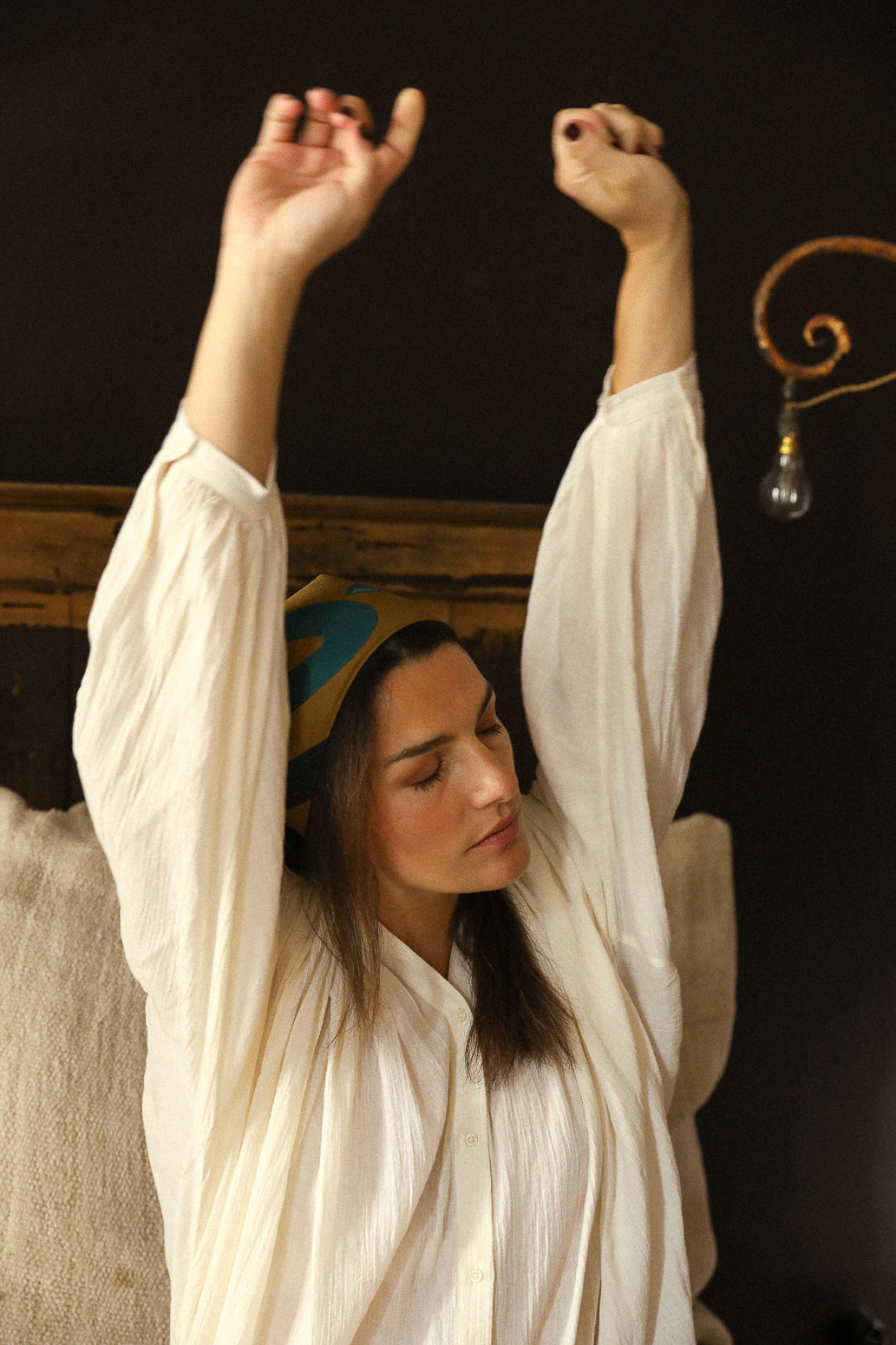 Bandana en soie 55cm Chapanoir, olive