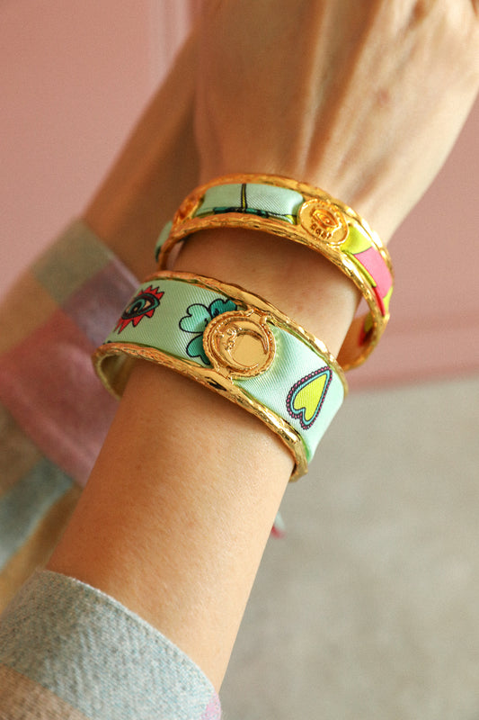 Manchette Lune et ruban Luckyou, vert d’eau