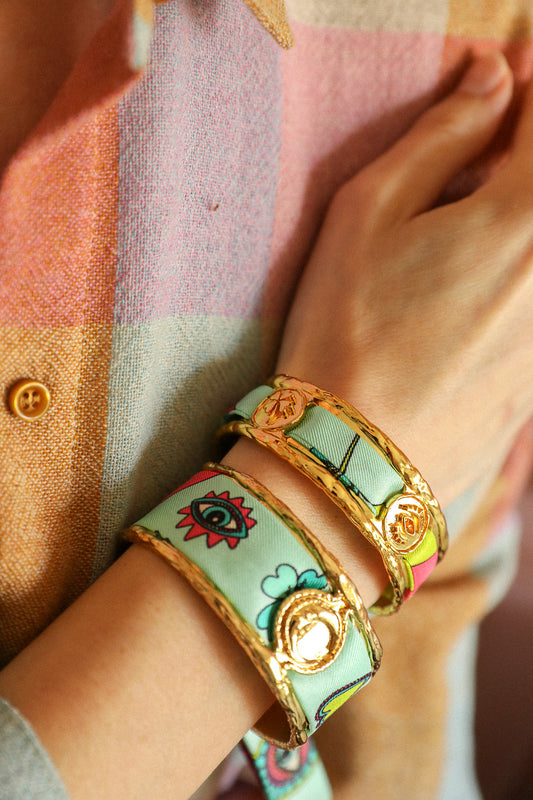 Manchette Irma et son ruban Luckyou, vert d’eau