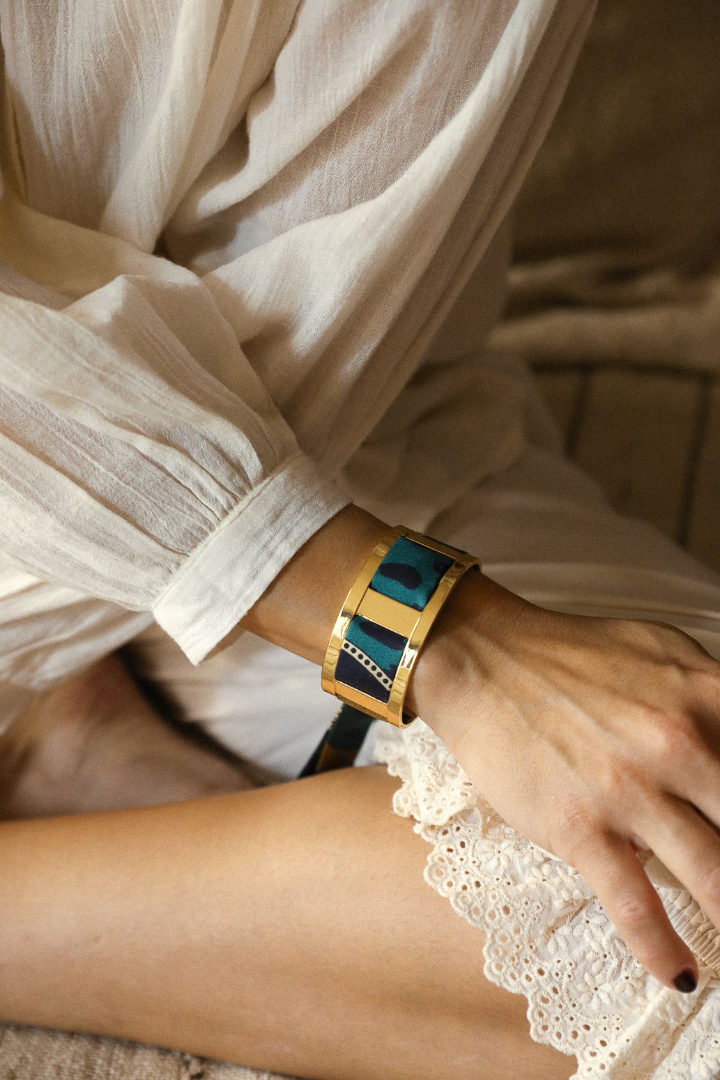 Manchette JMA et ruban Chapanoir, olive