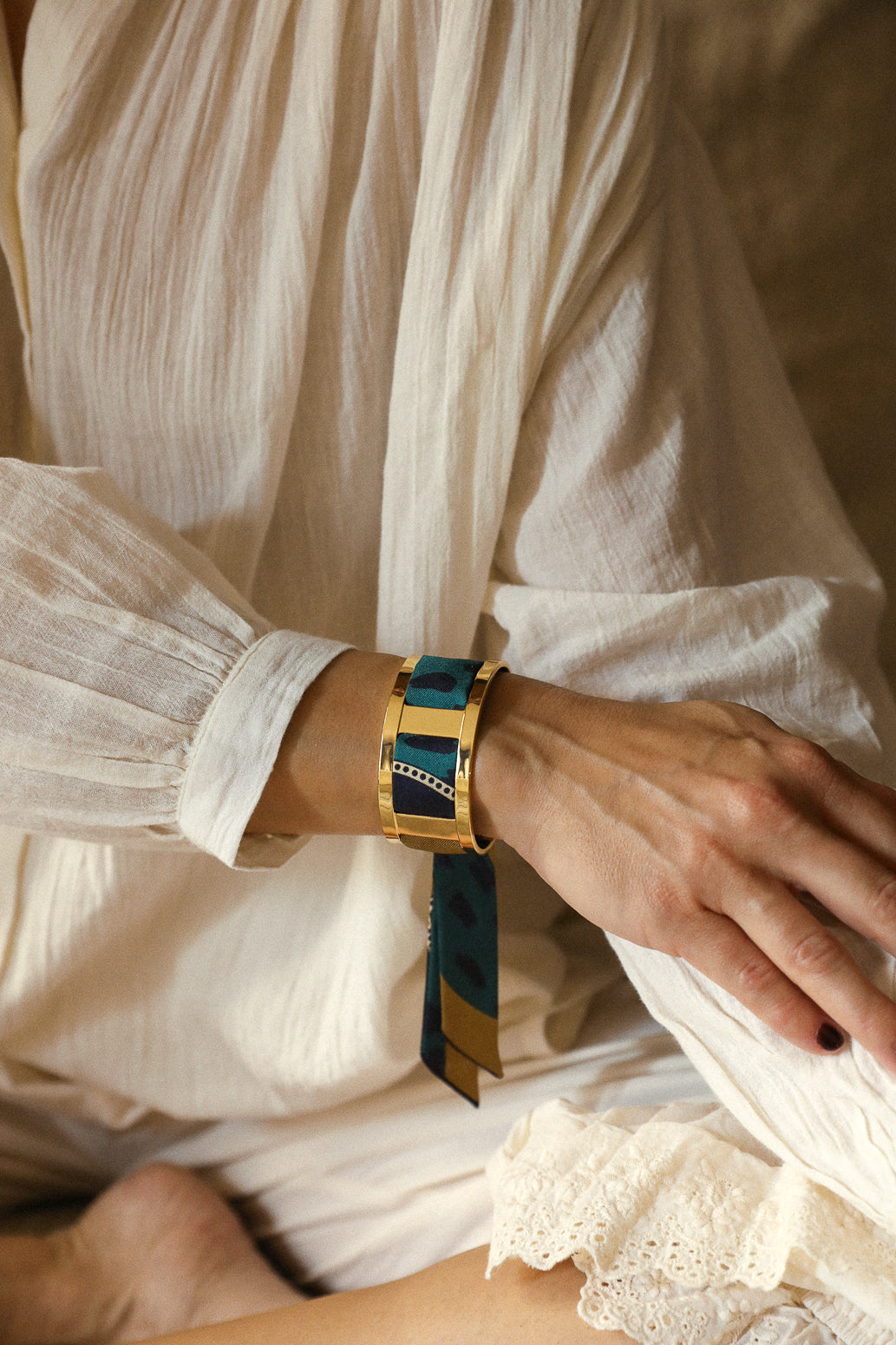 Manchette JMA et ruban Chapanoir, olive