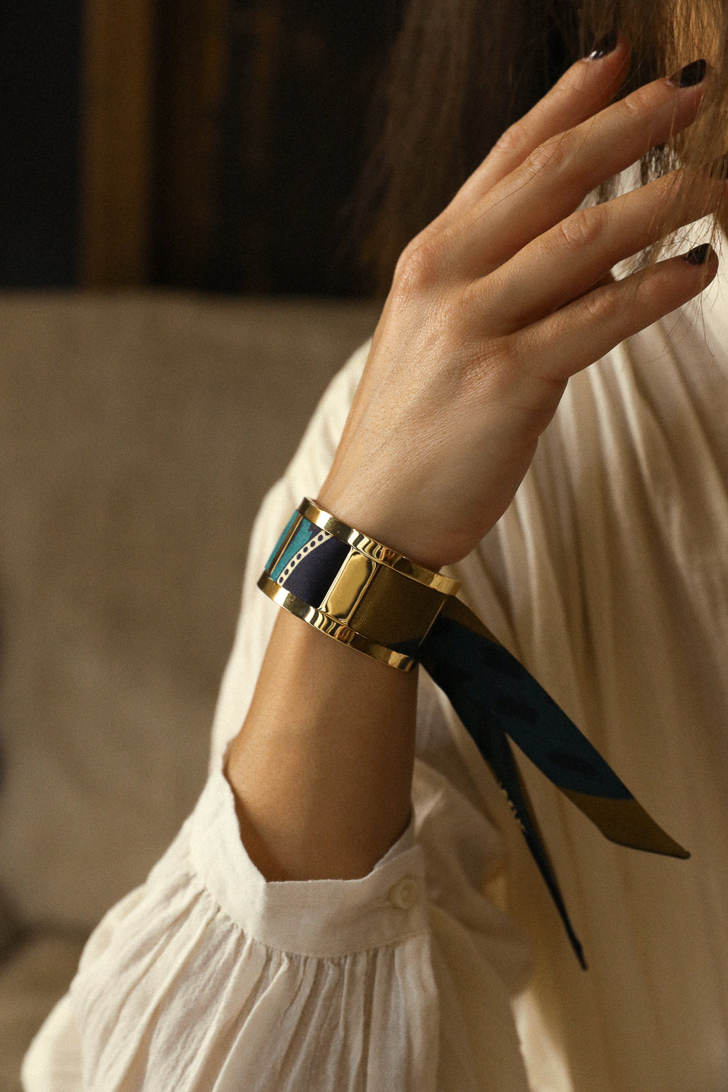 Manchette JMA et ruban Chapanoir, olive