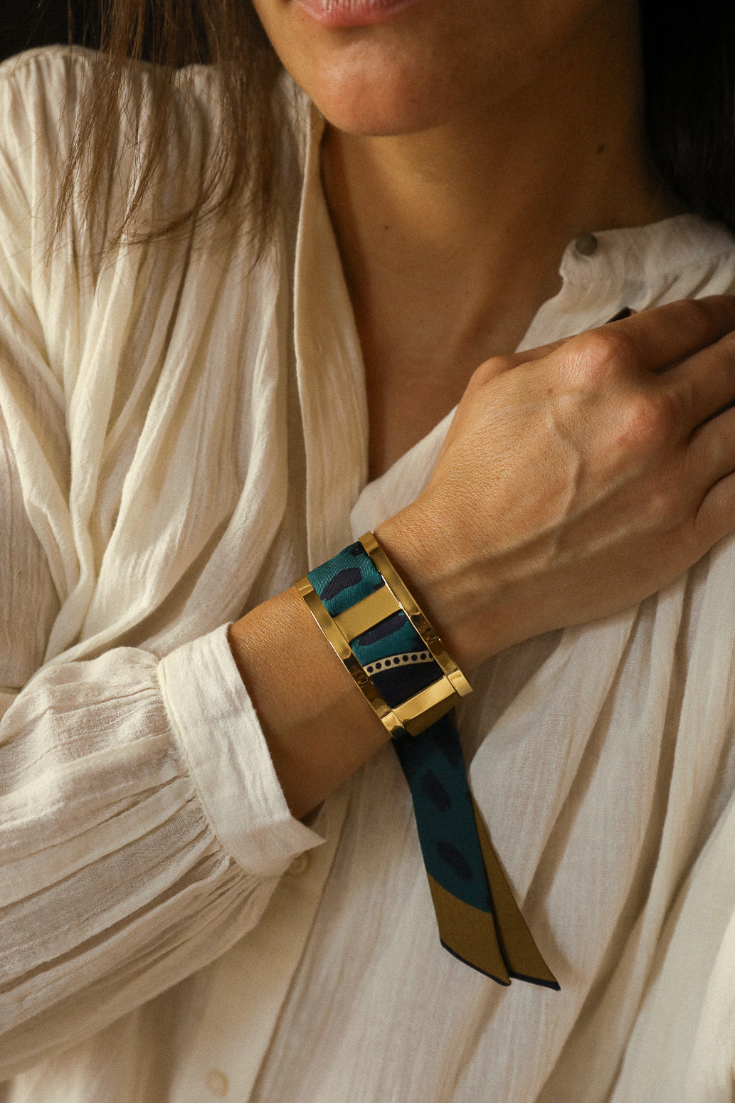 Manchette JMA et ruban Chapanoir, olive