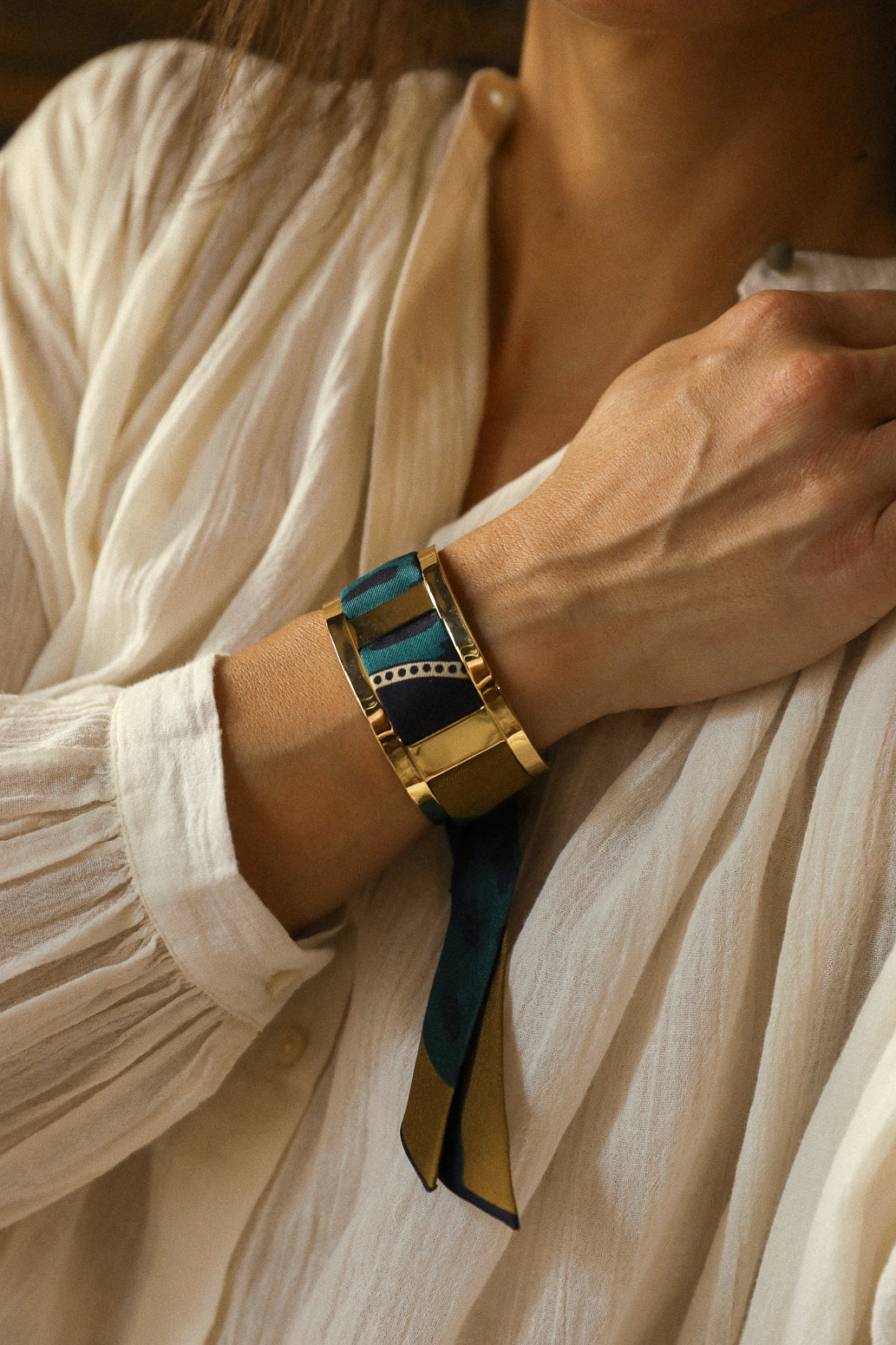 Manchette JMA et ruban Chapanoir, olive