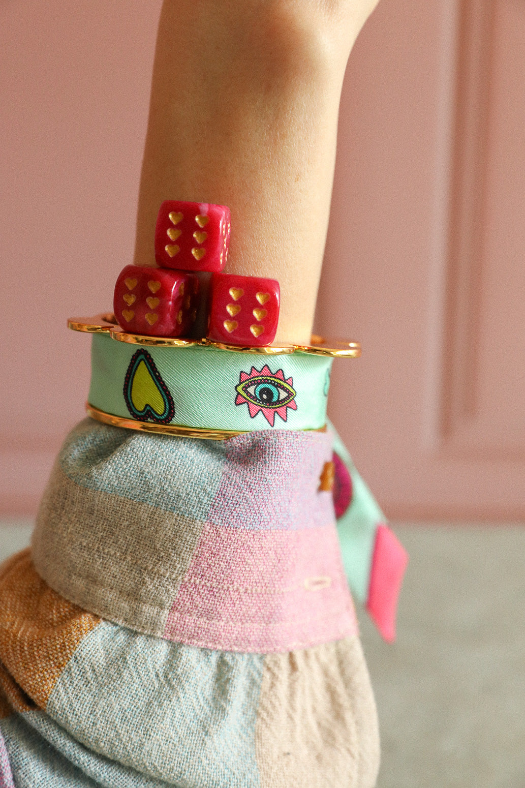 Manchette Fanion et ruban Luckyou, vert d’eau