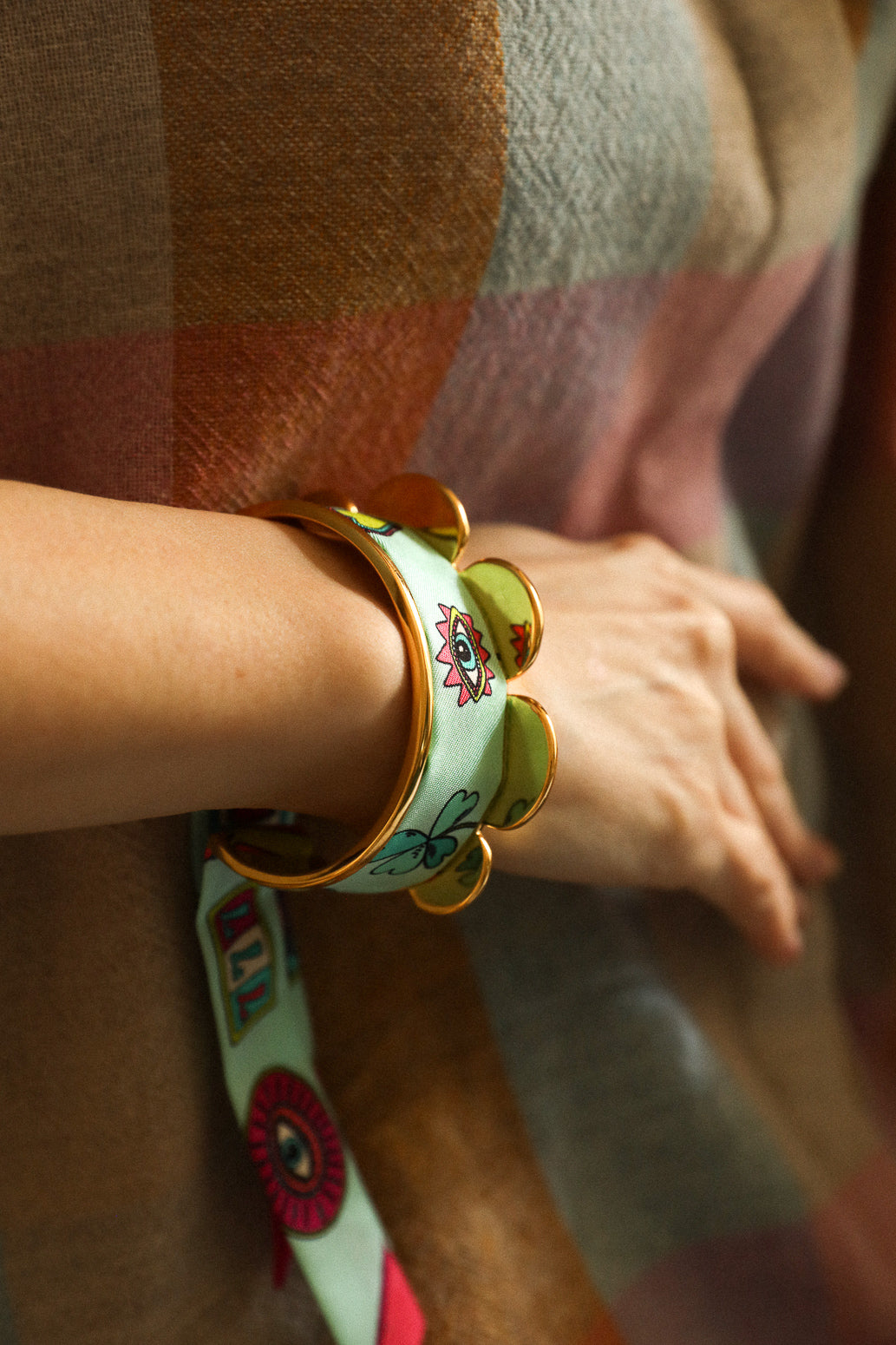 Manchette Fanion et ruban Luckyou, vert d’eau