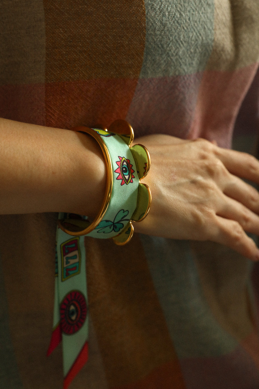 Manchette Fanion et ruban Luckyou, vert d’eau