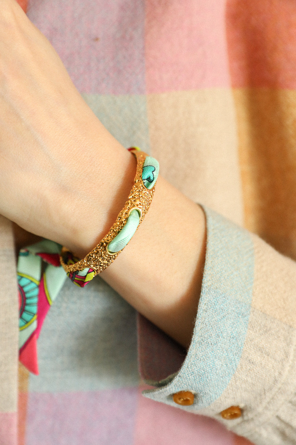 Bracelet Queen et son ruban Luckyou, vert d’eau