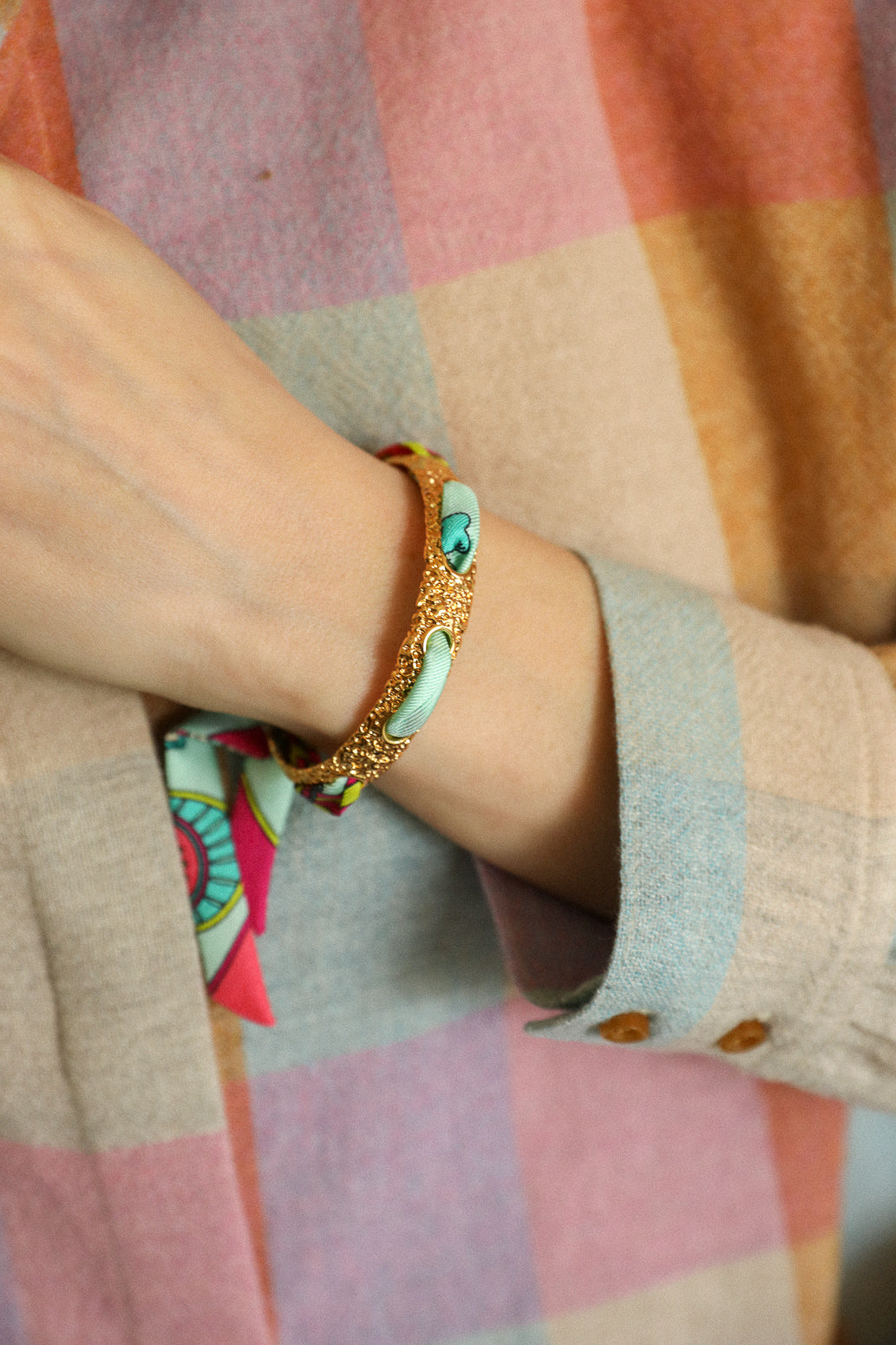 Bracelet Queen et son ruban Luckyou, vert d’eau