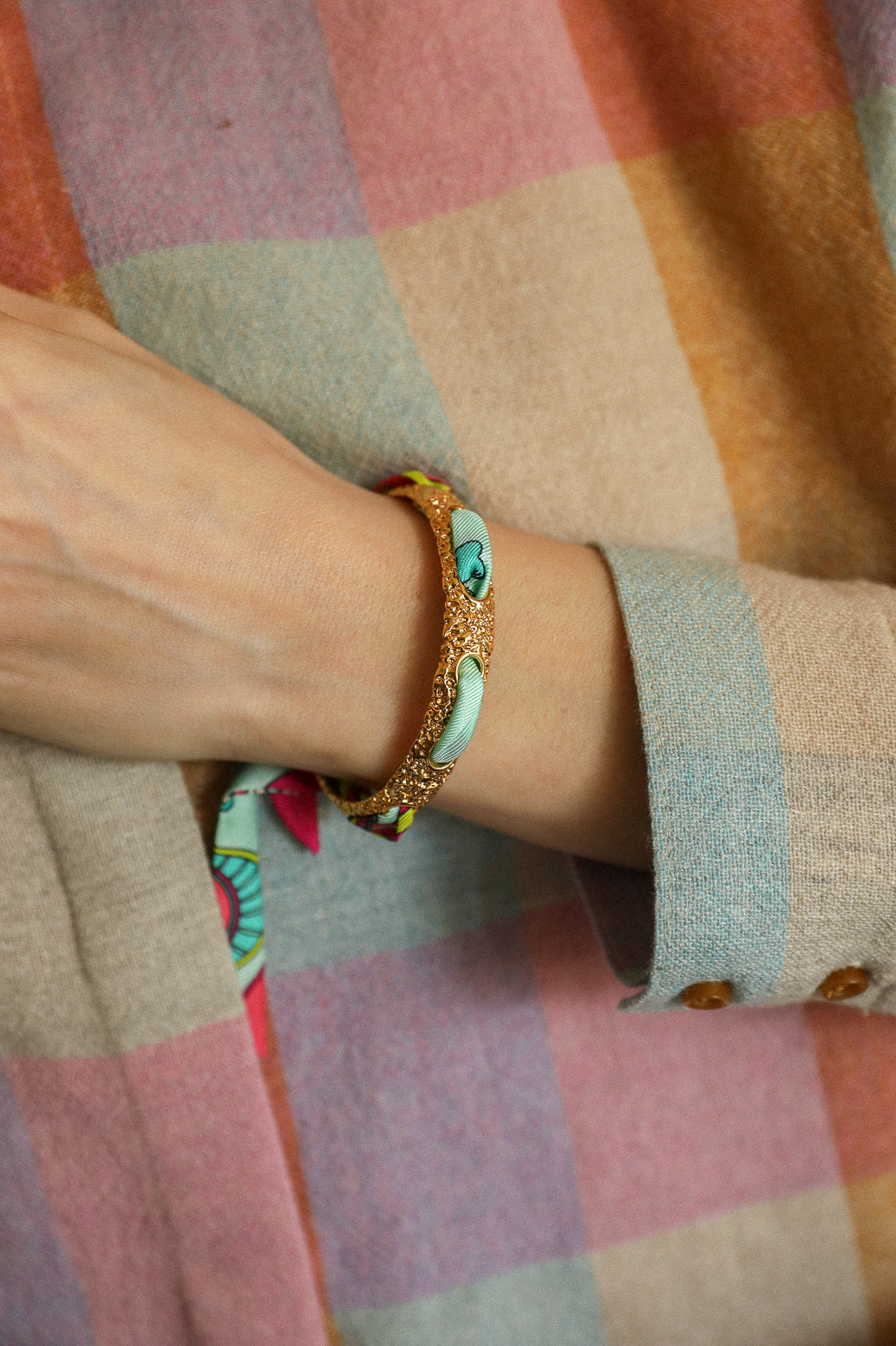 Bracelet Queen et son ruban Luckyou, vert d’eau