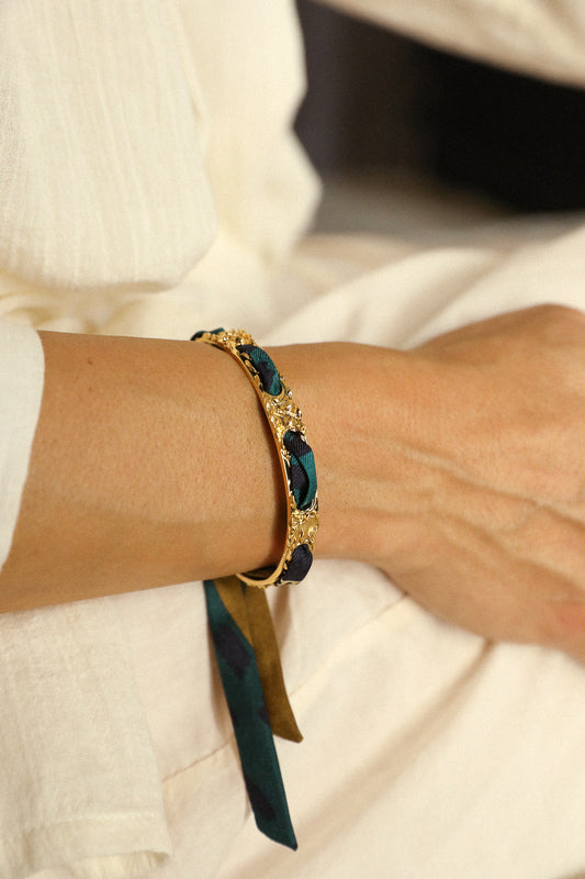 Bracelet Féerie et ruban Chapanoir, olive